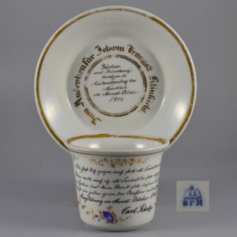 Buckauer Porzellanmanufaktur, Freundschaftstasse und Untertasse 1850, D0553-070-00