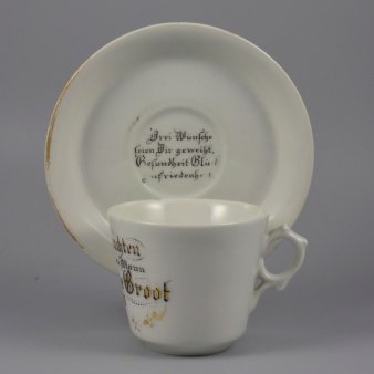 Buckauer Porzellanmanufaktur, Tasse und Untertasse 1897, D0613-119-00