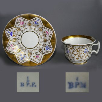 Buckauer Porzellanmanufaktur, Tasse und Untertasse um 1840, D0577-102-00