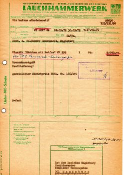 Rechnung 1972, Mädchen mit Reifen, Lauchhammer