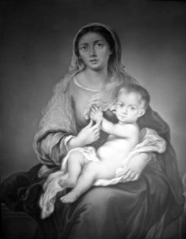PPM 434 Madonna mit dem Kinde, nach Murillo, Lithophanie