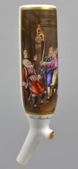Johann Heinrich Ramberg (1763-1840), Der Barbier von Sevilla, Porzellanmalerei, Pfeifenkopf, D2069-2