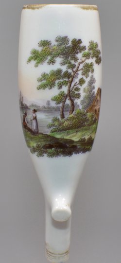 Flußlandschaft mit Angler, Porzellanmalerei, Pfeifenkopf, D2073-1