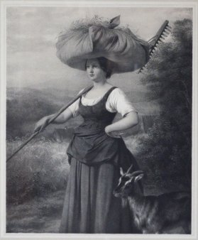 Paul Rohrbach (*1817), Das Landmädchen, Lithographie nach F.E.Meyerheim, D1659
