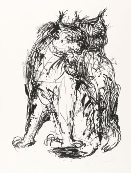 Ernst Seifert (1922-1976), Lithographie „Luchse“ 1975