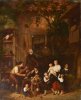 Eduard Gustav Seydel (1822-1881), Gemälde 1872, Pfeifenkauf im Bauernhof; D2149-0