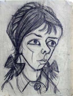 Ernst Seifert (1922-1976), Bleistiftzeichnung, „Mädchenporträt“, 1950, D0379