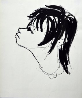 Ernst Seifert (1922-1976), Feder-, Pinselzeichnung, „Kinderporträt 1“, D0370