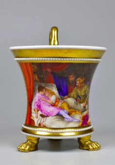 Ferdinand Theodor Hildebrandt (1804-1874) „Die Söhne Eduards“, Porzellanmalerei, Tasse, D2148