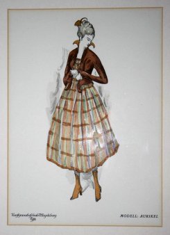 Kunstgewerbeschule Magdeburg, um 1920, Mode-Klasse Prof. Bosselt, Kleid Modell „Aurikel“