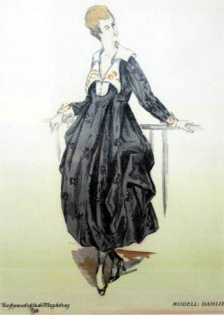 Kunstgewerbeschule Magdeburg, um 1920, Mode-Klasse Prof. Bosselt, Kleid Modell „Dahlie“
