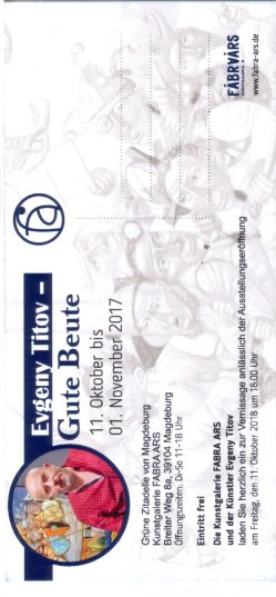 Flyer, Ausstellung Evgeny Titov 2017, Magdeburg Grüne Zitadelle 2