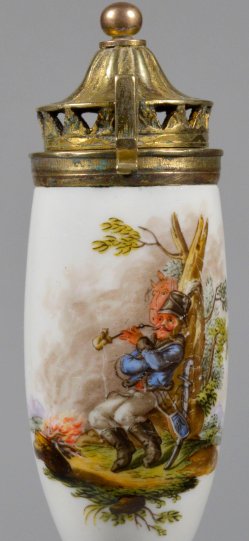 Des Soldaten Raucherpause, Porzellanmalerei, Pfeifenkopf, D2235