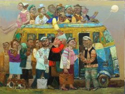 Evgeny Titov (geb.1963), Bus zur Endstation Glück, Gemälde 2018.jpg
