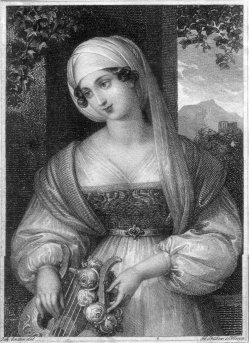 Franz Xaver Stöber (1795-1858), Mädchen mit Kopftuch, Kupferstichnach J. Ender, D2267-15