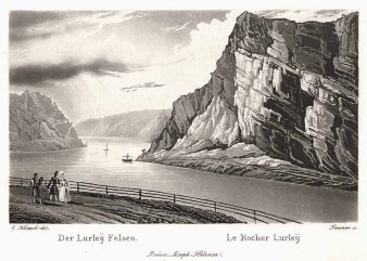 Johann Jakob Tanner (1807–1862), Der Lurley Felsen, Aquatinta-Radierung nach F. C. Klimsch, A0014