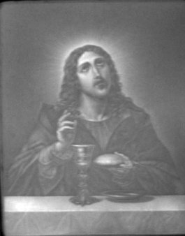 KPM 91 -  Christus mit dem Abendmahlskelch, Brustbild, nach Dolci