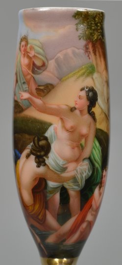 Amor winkt badenden Frauen, Porzellanmalerei, Pfeifenkopf, D2313