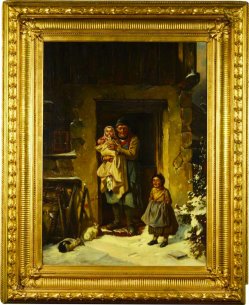 Josef Haier (1816-1891), Der erste Schnee, Gemälde nach F. Bischoff, D2322