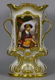 Pariser Orangenverkäuferin, Porzellanmalerei, Vase, D2370