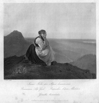 William French (1815-1898), Bairisches Alpen Mädchen, Stahlstich nach C. Ralür, D2393-3