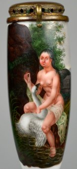 Leda mit dem Schwan, Porzellanmalerei, Pfeifenkopf, D2571