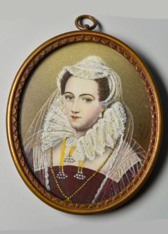 Ovale Miniatur auf Elfenbein, Maria Stuart, D2530