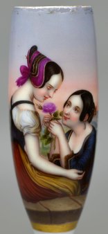 Glückwunsch an die Schwester, Porzellanmalerei, Pfeifenkopf, D2649