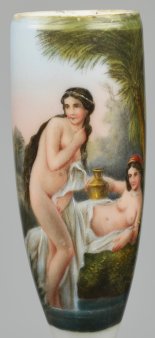 D2846- Damenbad unter Palmen, Porzellanmalerei, Erotik, Pfeifenkopf, D2846