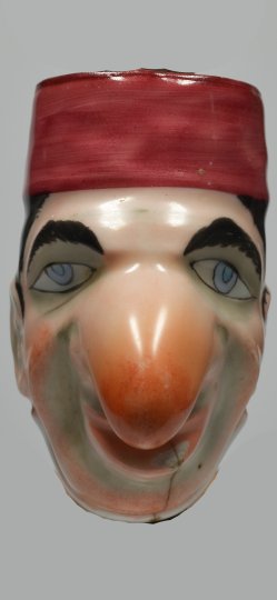 Große figürliche Gesteckpfeife mit antisemitischer Karikaturdarstellung, D2712