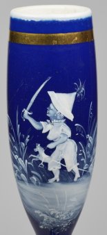 D2786- Kind als kleiner Rekrut, Emaille-Schneemalerei, Porzellanpfeifenkopf, D2786