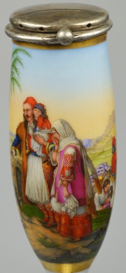 D2842- Orientalische Panoramaszene mit Akropolis, Pfeifenkopf, Porzellanmalerei, D2842