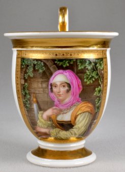 Johann Nepomuk Ender  (1793-1854), Griechisches Mädchen, Porzellanmalerei, Blüchertasse, D1751 