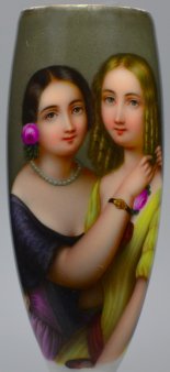 Zwei Schwestern, Porzellanmalerei, Pfeifenkopf, D1919