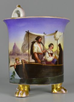 Gustav Heidenreich (1819-1855)„Ein Mittag in Rom“, Porzellanmalerei, Tatzenfußtasse, D1908