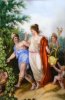Johann Heinrich Ramberg (1763-1840), Hermes und Aphrodite-2, Porzellanmalerei im Biedermeier, D2007